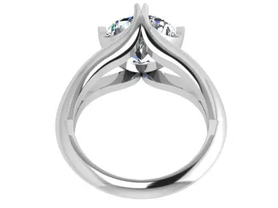 Round Diamond Solitaire Ring 4492 3D print model