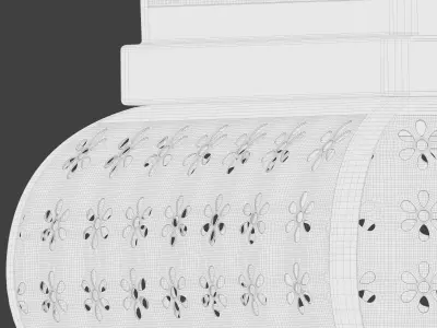 Classic Floral Pierced Moroccan Lamp 3D model