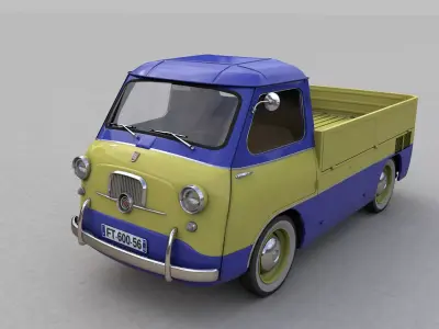FIAT 600 MULTIPLA CORIASCO PICKUP 1956 3D model