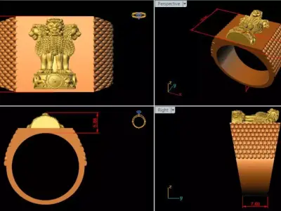 ASHOKA GOLD RING  3D print model