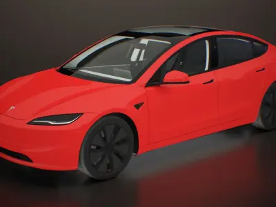 Tesla Model 3 Red - 2024 3D model