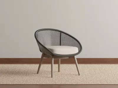 Scoop Back Outdoor Lounge Chair 3D model