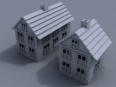 Decorative house Low-poly 3D model
