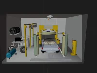 Mechanic Washing garage  3D model