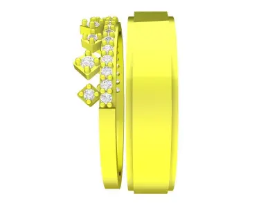 A7960 Diamond Wedding Ring 3D Model 3D print model