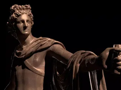 Apollo Belvedere bronze Classical Greek Sculpture 3D model