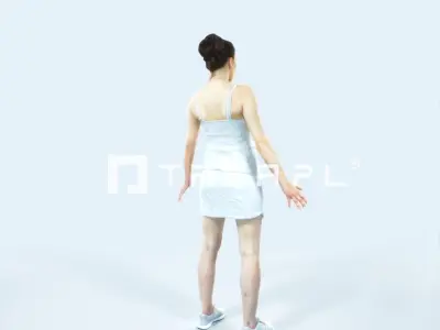 Dream M Animated Rigged Sports Woman Low-poly 3D model