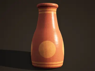 Vase Game Ready wooden bottle Low-poly 3D model