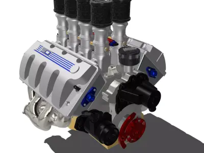 Boss9 520ci Big Block BBF John Kaase ITB Crate Engine 3D print model