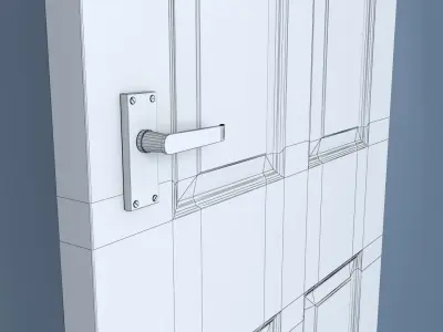 Wooden Door Low-poly 3D model