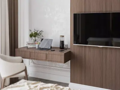 BEDROOM AND BATHROOM CLASSIC STYLE 3D model