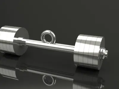 Barbell Pendant Gold Silver Luxury Weightlifting Jewelry  3D print model