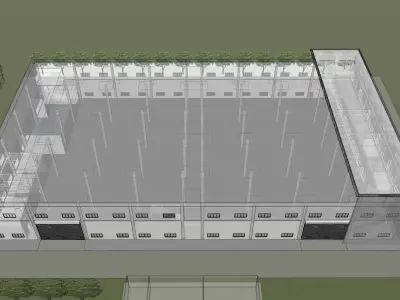 Factory and office 3D model