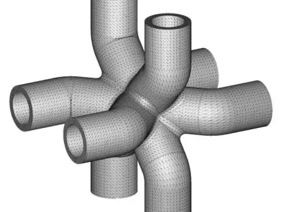 Creative Eight Way Pipe Fitting 3D print model