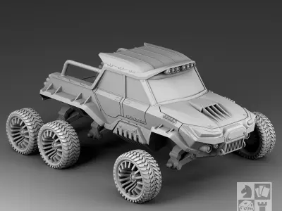 Futuristic All-terrain Vehicle 3D print model