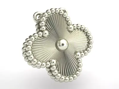 Alhambra Inspired Clover Pendant VCA 3D print model