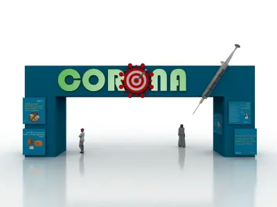 Huge ads Gate for Coronavirus-Tunal Low-poly 3D model
