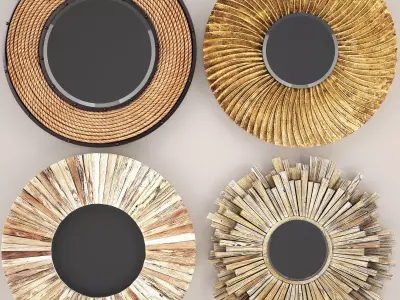 Collection of decorative mirrors 3 3D model