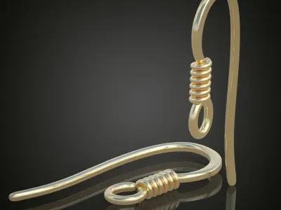 Earring 3D model 3D printable model 0130 3D print model