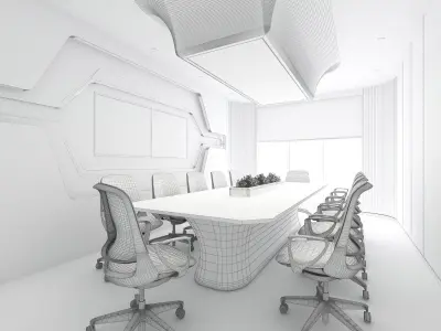 3D model of modern conference room 3D model