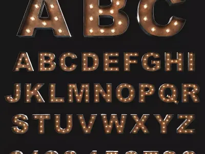 Vintage Marquee Letters 3D model