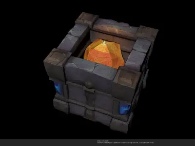 Stylized Fire Pit Low-poly 3D model