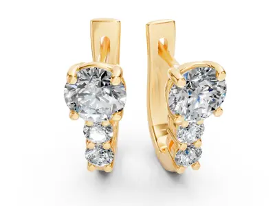 Diamond Earrings Free 3D print model