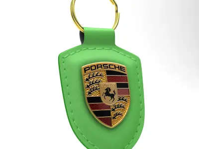 Porsche Crest Keychain Low-poly 3D model