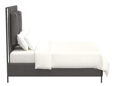 Leigh Upholstered Bed in San Remo Ash 3D model