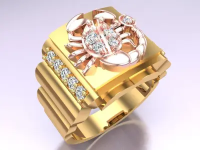 Scorpion Ring - Men ring - N581 3D print model