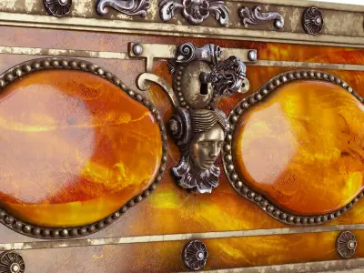 Classic amber box 3D model