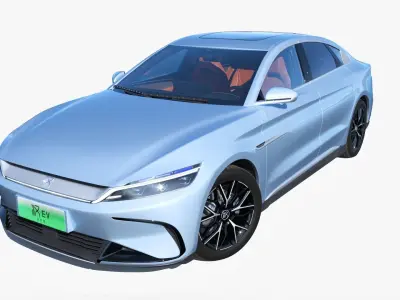 BYD Han EV 2023 Champion Edition With interior 3D model