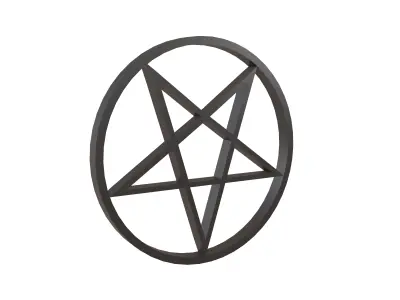 Inverted Pentagram Symbol v2 001 Low-poly 3D model