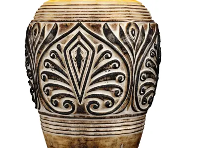 Rustic Country Nightstand bedside Provence Table Lamp 3D model