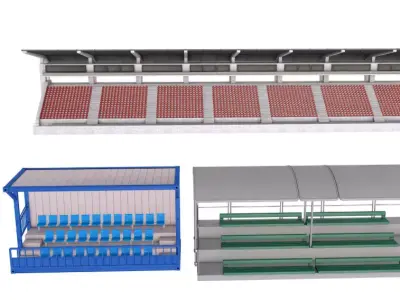 Stadium Seating Tribunes Collection 3D model
