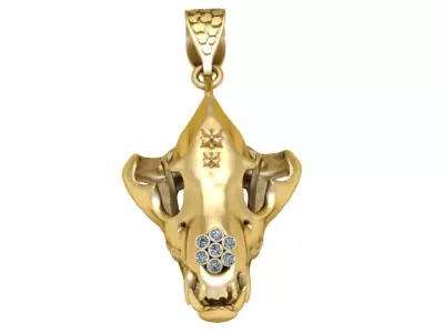 HYENA FACE SKULL PENDANT 3D PRITNABLE MODEL  3D print model