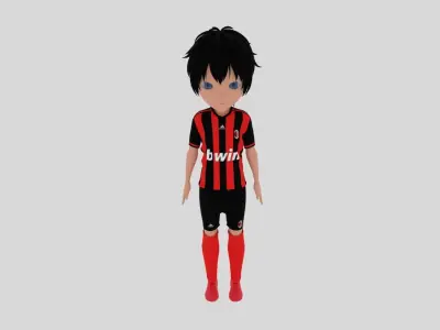  AC Milan Soccer - Football  Player Low-poly 3D model