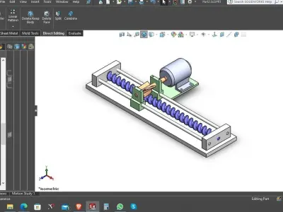 Worm gear with motion 3D model