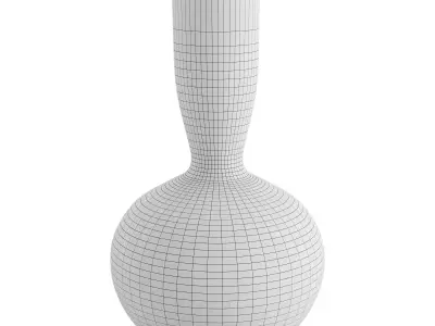 Handmade Black and White Pottery Vase 3D model