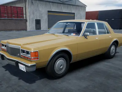 80s Standart Sedan unity asset Low-poly 3D model