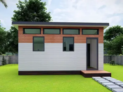 Small Tiny American House 3D Model Modern Minimal design 3D model