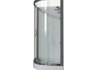 Shower Curved Cabin 02 3D model