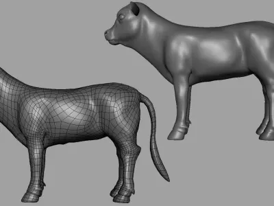 Baby Cow or Calf Low-poly 3D model