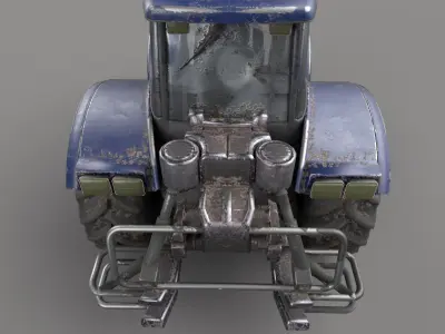 Dirty Tractor lowpoly Low-poly 3D model