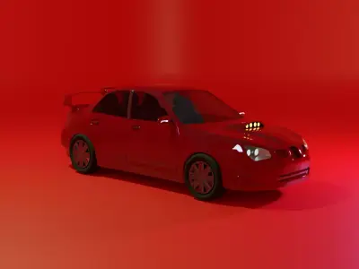 RED SUBARU Low-poly 3D model
