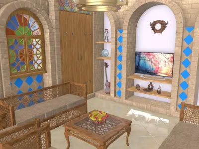 Traditional interior decoration 3D model