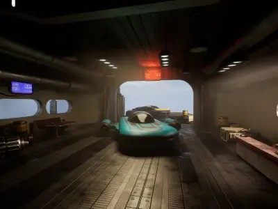 Science Fiction Flying Cantina - Unreal Engine  Low-poly 3D model