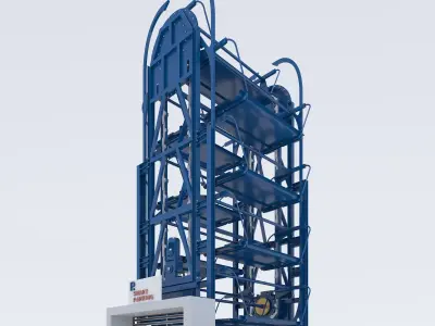 SMART ROTARY CAR PARKING SYSTEM FOR 10 CARS 3D MODEL 3D model