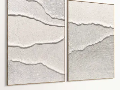 Plaster Two Photo Frame 442 Low-poly 3D model