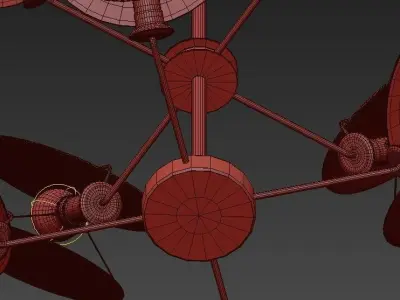 O Brien gold chandelier with five lights 3D model